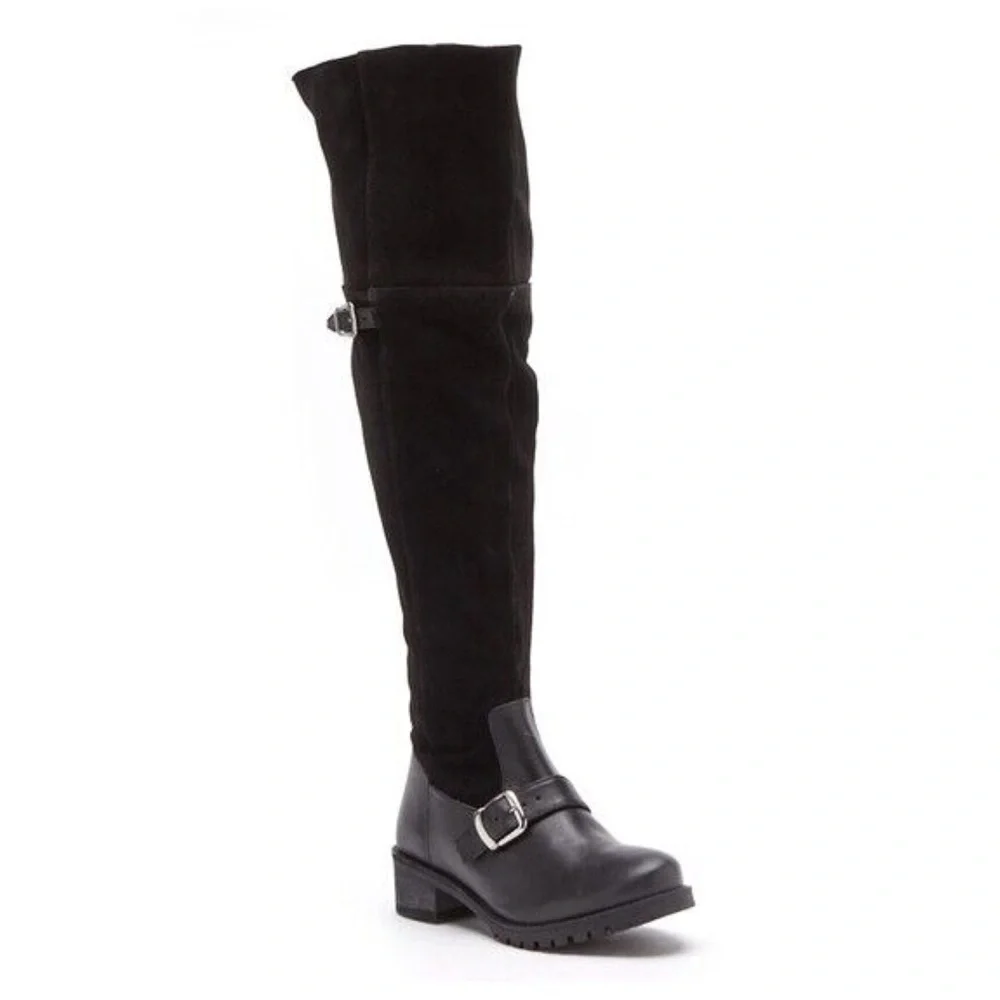 Matisse Lola Black Suede Over The Knee Boots Sz 6.5